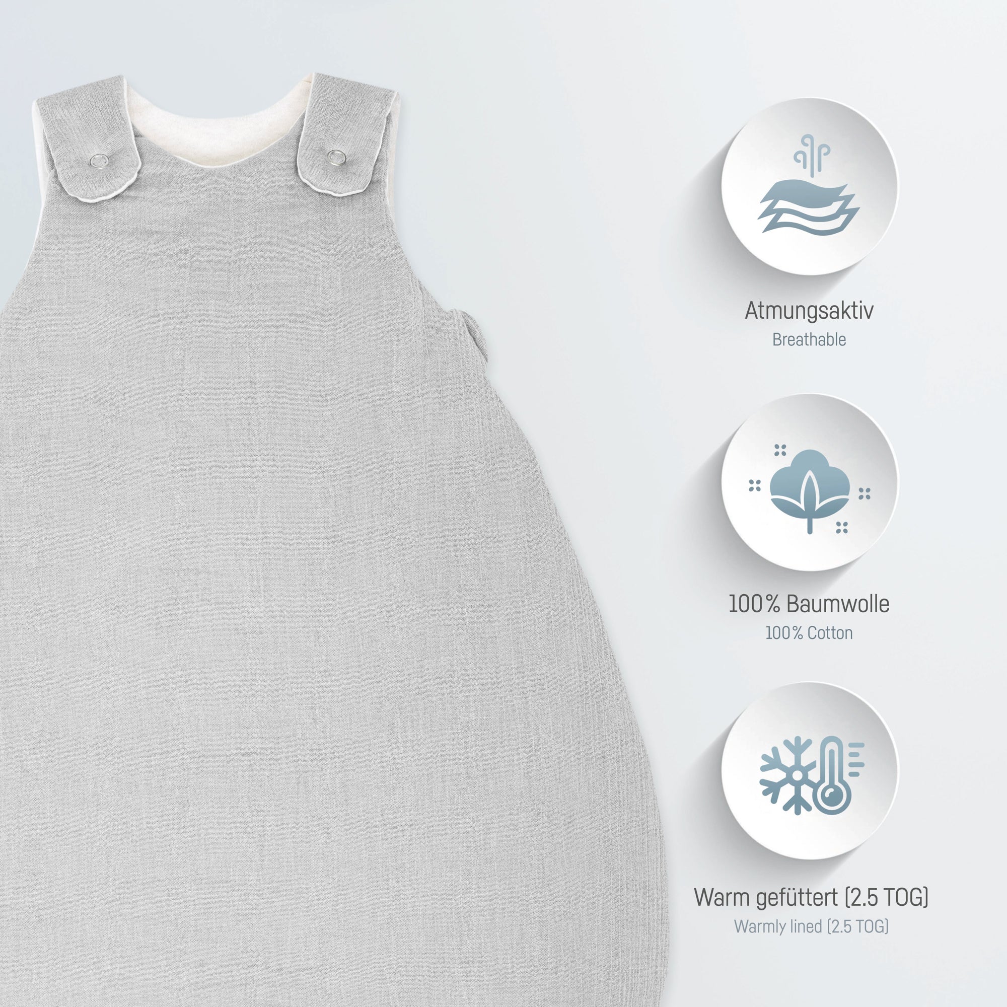 schlafsack atmungsaktiv Premium Baby-Schlafsack aus zertifizierter Musselin-Baumwolle –  www.schlafbio.de