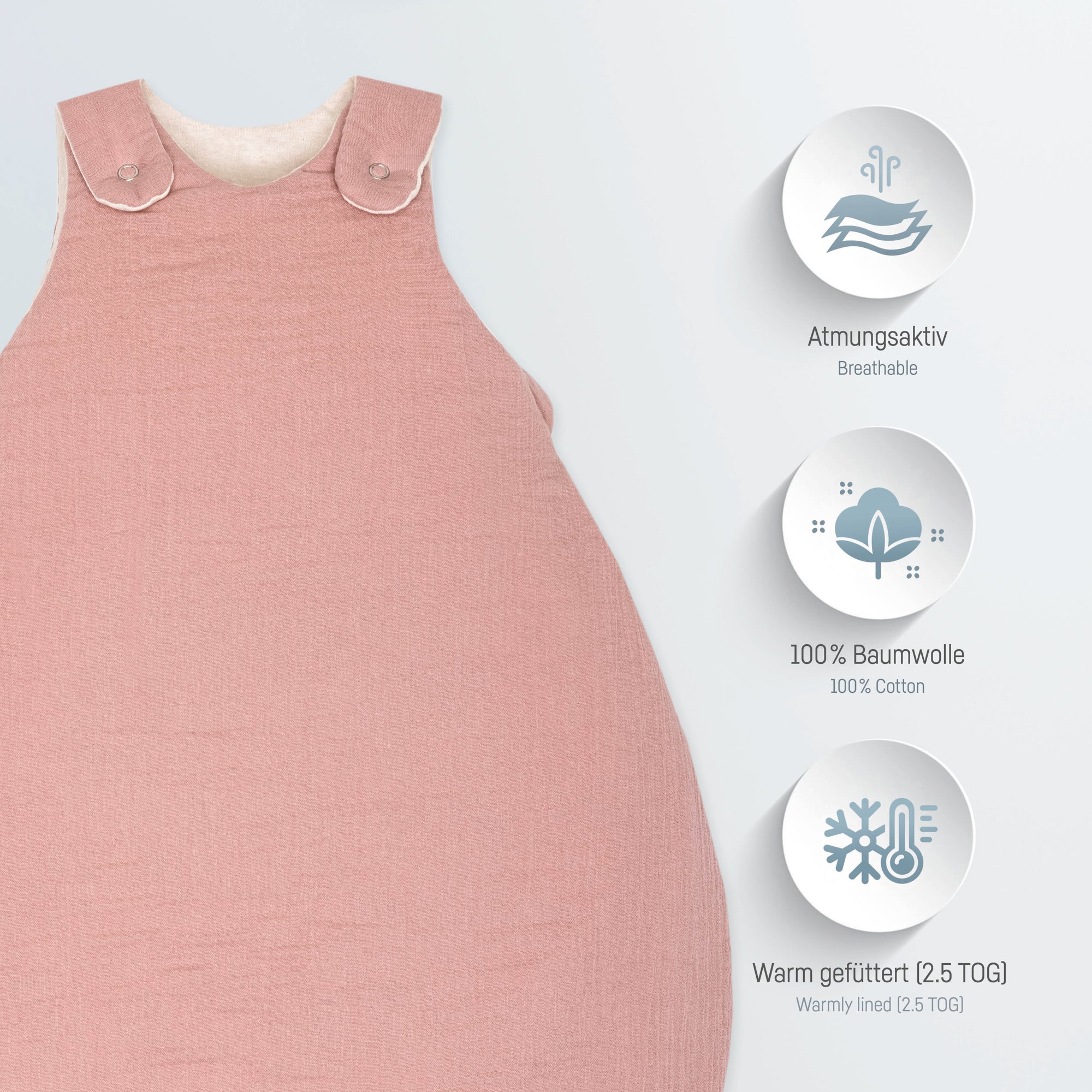 atmungsaktiver schlafsack baby Premium Baby-Schlafsack aus zertifizierter Musselin-Baumwolle – www.schlafbio.de