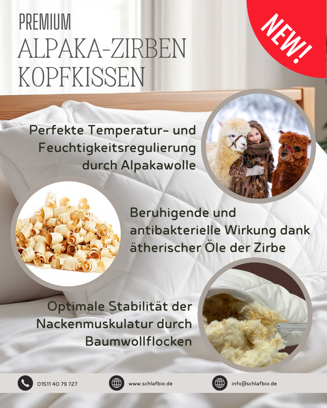 Alpaka-Zirben Kissen