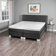 Lade das Bild in den Galerie-Viewer, Luxus Boxspringbett anthrazit– gepolstertes Kopfteil mit Chesterfield-Steppung, elegantes Design für modernes Schlafzimmer
